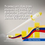 Transcurridos tres meses de 2025, la Balanza Comercial Total registró un saldo favorable